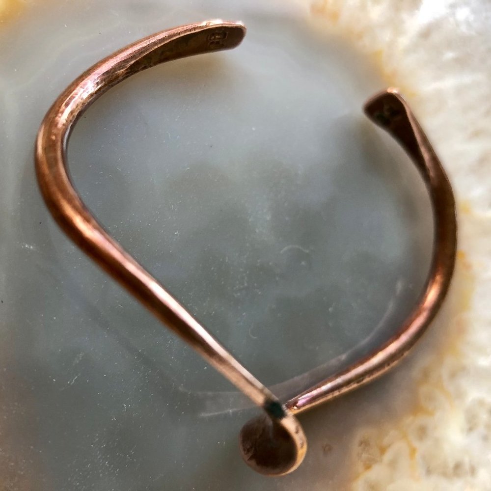 Solid Copper Cuff Bracelet Native Artist - image 5